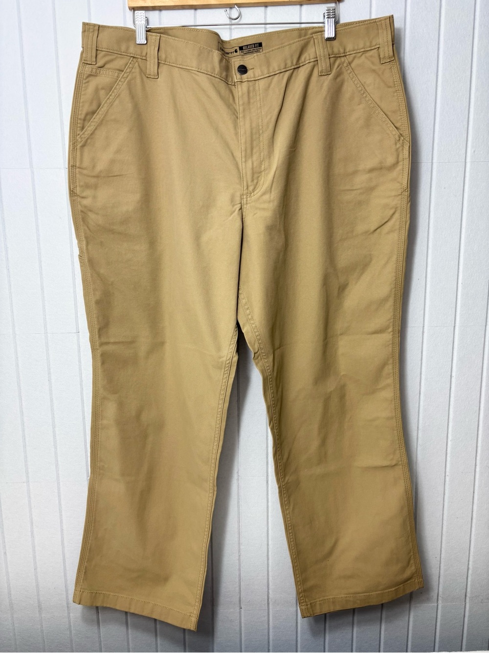 Carhartt Rugged Flex Relaxed FIT Canvas Work Pants Khaki Straight-Leg Chinos